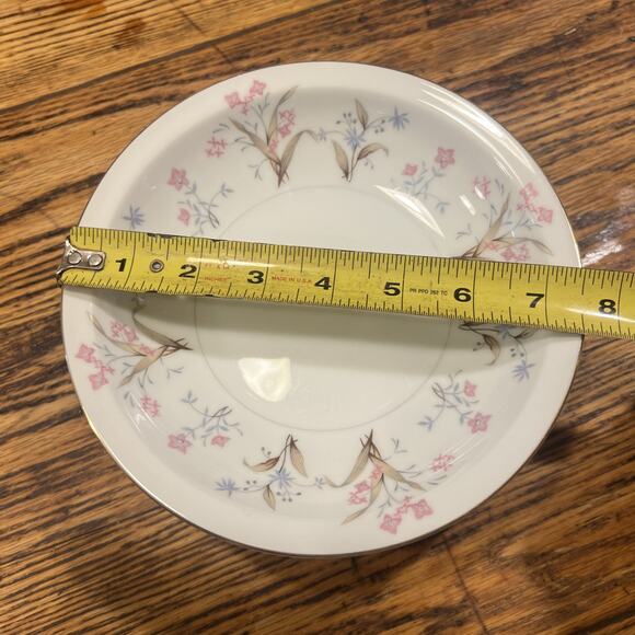 6 Vintage Meito China Japan "Lucille" Rimmed Soup Cereal Bowls Floral PRISTINE!! - Picture 11 of 11